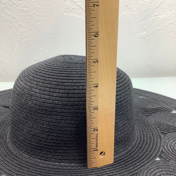 Physician Endorsed Glamour Black Toyo wide brim Sun Hat adjustable SZ OSFM EUC - Picture 8 of 12